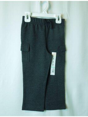 Baby Boy Jumping Beans French Terry Cargo Open Leg Pants Black Ore Size 24M